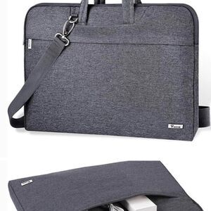 15.6 Inch Laptop Sleeve Case Bag with Shoulder Strap, Grey